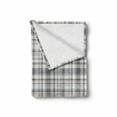 thumbnail image 2 of Grey Soft Flannel Fleece Throw Blanket, Pattern with Modified Stripes Crossed Horizontal and Vertical Lines Forming Squares, Cozy Plush for Indoor and Outdoor Use, 50" x 70", Grey White, by Ambesonne, 2 of 6