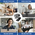 thumbnail image 3 of 4K Webcam for PC, Auto-zoom,with remote control,Privacy Cover, White Balance, Webcam with Microphone, Plug & Play, 4K Web Camera for Laptop/Desktop, Video Calling,Conferencing, 3 of 7