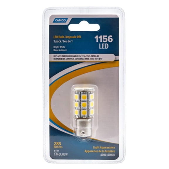 Camco 54605 LED Replacement Bulb, Bright White, 285 Lumens, Each