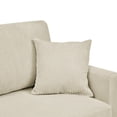 thumbnail image 5 of FurniFact Beige Corduroy Loveseat with Wooden Frame – Modern Loveseat Sofa Couch, 5 of 10