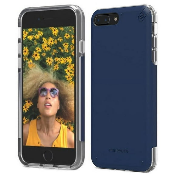 PureGear Dualtek Pro [Navy Blue] Anti-Shock Case Cover for Apple iPhone 7 Plus, 8 Plus