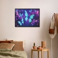 thumbnail image 6 of Aarocafa – Neon Blue Butterfly Art (Black Plastic Frame) | Enchanted Core Wall Decor | Vibrant Purple Galaxy Print – Bold Bedroom/Living Room Accent – 12x12in – Black Frame, 6 of 7