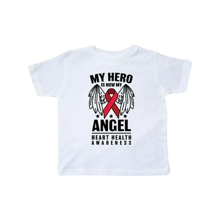 

Inktastic Heart Health Awareness My Hero is Now My Angel Gift Toddler Boy or Toddler Girl T-Shirt