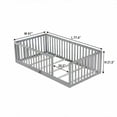 thumbnail image 7 of Miniyam Twin Size Floor Bed with High Safety Fence for Kids, Gray, 7 of 7