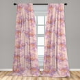 thumbnail image 2 of Abstract Floral Design Window Curtains, Dreamy Inspirations Flowers Boho Pattern Vintage Art, Lightweight Decor 2-Panel Set with Rod Pocket, Pair of - 28"x84", Rose Lavender Pastel Pink, by Ambesonne, 2 of 3