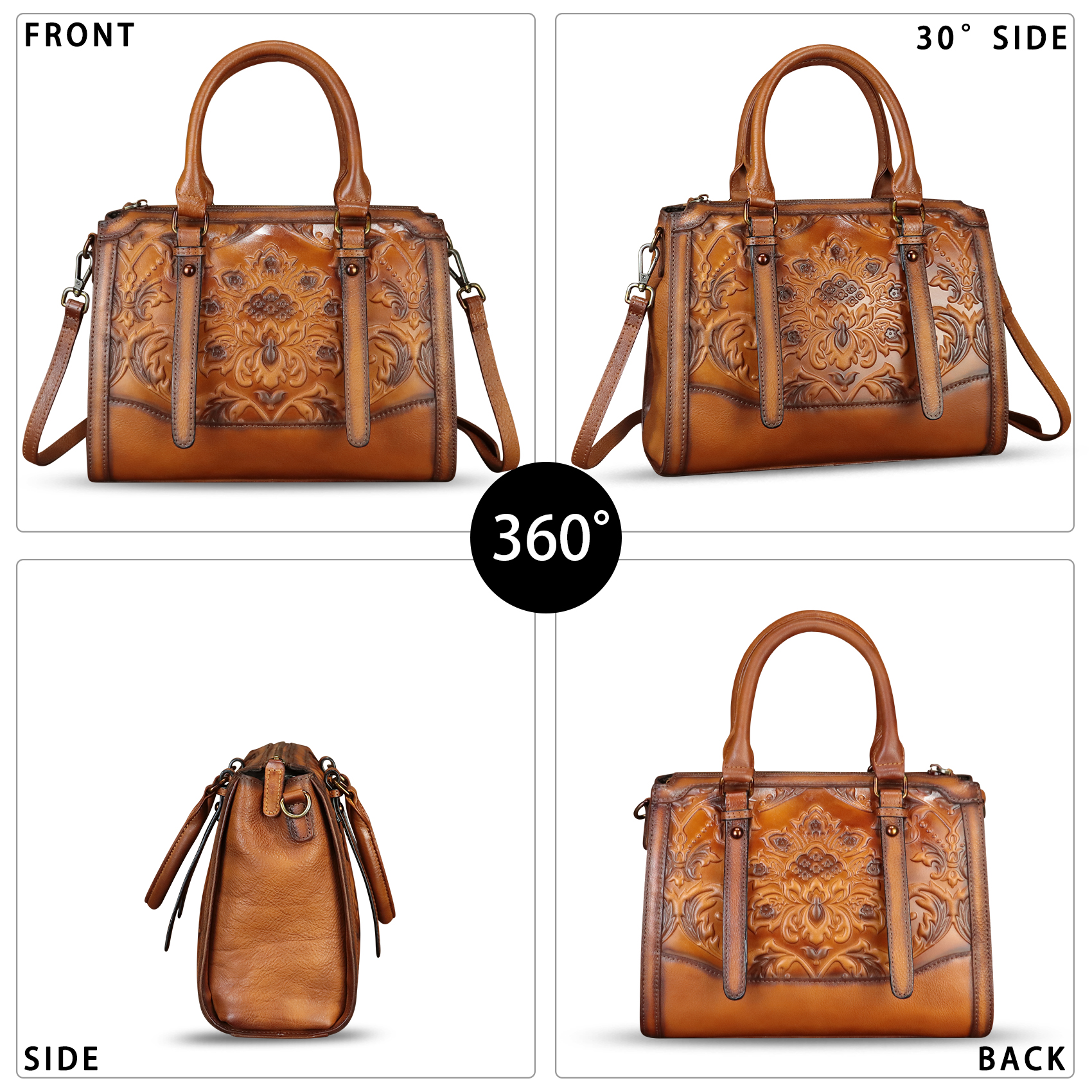 Genuine Leather Purse and Handbag for Women Retro Leather Crossbody Shoulder Bag