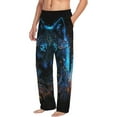 thumbnail image 6 of Salouo Cool Blue Light Wolf Print Pajama Pants for Men, Lounge Pants Elastic Waistband Casual Men's sleepwear Loungewear Sleep Pajama Pant -Large, 6 of 7
