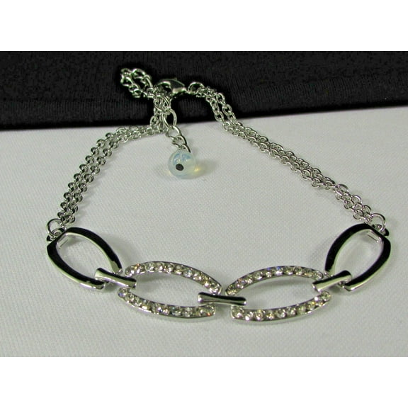 WOMEN SILVER METAL CHAINS FASHION ANKLET FOOT OVAL CHUNKY CHAINS BLING SEXY FUN