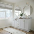 thumbnail image 2 of Ariel Taylor 73 In. Double Oval Sink Vanity With Carrara White Marble 0.75In Countertop In White, 2 of 11
