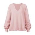 thumbnail image 2 of Sudadera De Mujer, Mano De Obra Fina, Suéter De Otoño, Patrón De Gofres Con Dobladillo Suelto Para Oficina ANGGREK Cocina, Decoración y Otros, 2 of 5