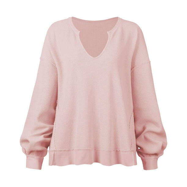Sudadera De Mujer, Color Puro, Mano De Obra Fina, Jersey De Otoño, Abertura Lateral Para Oficina ANGGREK Otros