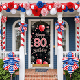 thumbnail image 5 of Glittery 80th Birthday Banner with Balloons Stars and Fireworks Background Party Decoration Photography Prop Birthday Party Supplies Backdrop for Celebrations, 5 of 8