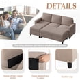 thumbnail image 3 of Convertible Sectional Sofa Couch with Storage Ottoman, L-Shaped Wide Reversible Chaise with Linen Fabric(Dark Beige), 3 of 7