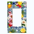 thumbnail image 5 of Metal Light Switch Plate Cover Colorful Flowers Fancy Blue Tile Pattern TIL010, 5 of 13