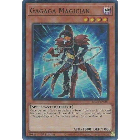 YuGiOh Quarter Century Stampede Quarter Century Secret Rare Gagaga Magician RA04-EN007