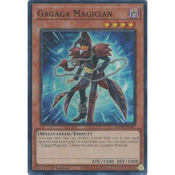 YuGiOh Quarter Century Stampede Quarter Century Secret Rare Gagaga Magician RA04-EN007