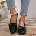 thumbnail image 5 of Dweltoz Women's Leather Loafers Business Casual Comfortable Boat Shoes Lightweight Slip on Classic Dressy Shoes,Black 36, 5 of 9