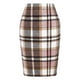 thumbnail image 1 of Faldas a cuadros Prolriy para mujer, faldas a cuadros tubo para mujer, otoño invierno, cintura alta, ajustadas, hasta la rodilla, falda midi de lana con abertura, faldas de mujer rosa XL, 1 of 5