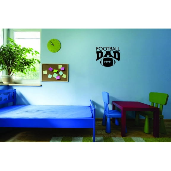 Decal - Peel & Stick Wall Sticker : Football Dad Sports Father Son Daughter Boy Girl Teen Home Decor Picture Art Size :20 Inches x 20 Inches