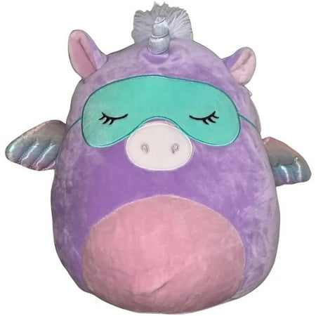 Squishmallows Official Kellytoy 12 Inch Soft Plush Squishy Toy Animals (Zola Unicorn (in Sleep Mask))
