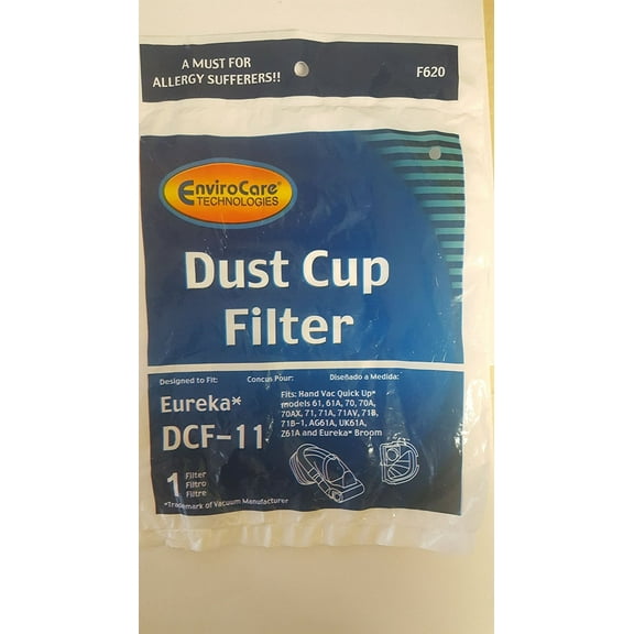 Eureka DCF11 Quick Up Washable & Reusable Dust Cup Filter Fits Eureka Models: 61, 61A, 70, 70A, 70AX, 71, 71A, 71AV, 71B, 71B-1, AG61A, UK61A, Z61A, and Eureka Broom Compare to Eureka Part # 39657