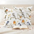thumbnail image 3 of Spring Animal Pillow Covers 2 Pack Watercolor Funny Birds Gradient Color Leaf Farmhouse Pillowcase Waterproof Outdoor Throw Pillow Cover for Patio Garden Square Cushion 16”x16”, 3 of 9