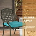 thumbnail image 7 of W WARMHOL 3-Piece Outdoor Patio Dining Set, All-Weather Cast Aluminum Patio Furniture Set for Backyard Garden Deck with 2 Cushioned Chairs and 35.4” Round Table, 2" Umbrella Hole, Ocean Blue, 7 of 7