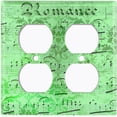 thumbnail image 3 of Metal Light Switch Plate Outlet Cover Green Music Sheet Wallpaper Damask MUS006, 3 of 13