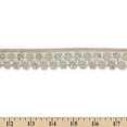 thumbnail image 3 of 1.25 Inch Floral Beaded Rhinestone Corded Mesh Trim For Sewing, Crafts, Decor, & Upholstery - Pearl White 1 Pack (9.8 Yards / 9 Meters), 3 of 3