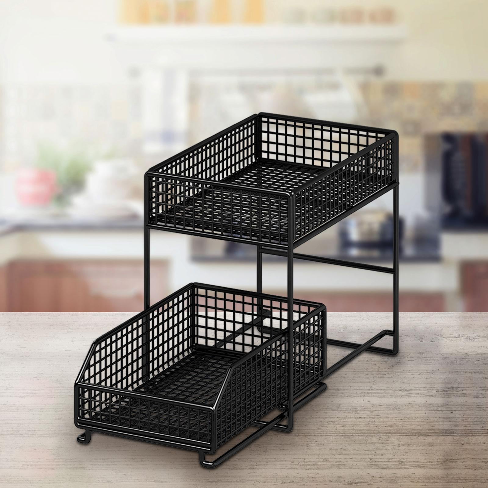 Fiocias 2 Tier Under Sink Organizer Multipurpose Practical Kitchen Cabinet Organizer for L