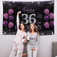 thumbnail image 5 of Happy 36th Birthday Banner, Purple Happy 36th Birthday Party Decorations for Girls, 36 Year Old Birthday Supplies Backdrop Décor, 5.9 X 3.8 Fts, 5 of 10