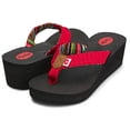 thumbnail image 3 of Floopi Womens High Heel Thong Flip Flop Wedge Sandals w/ Comfort Yoga Mat Footbed, 3 of 6