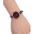 thumbnail image 2 of Women's Geneva Japanese Movement Stainless Steel Back Burgundy Faux Leather Slim Band Watch, 2 of 4