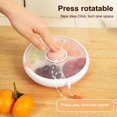 thumbnail image 4 of Contenedor giratorio para refrigerios Xeyise con 5 compartimentos, fácil de llevar, dividido, con tapa a prueba de fugas de ABS y botón, ideal para comidas balanceadas para niños., 4 of 7