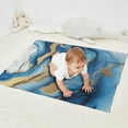 thumbnail image 2 of Blue Marble Gold Wave Pattern Blanket,Comfortable Soft Flannel Throw Blanket,All Season,Warm Lightweight Blankets for Sofa Bed Couch Living Room Chair,30"x40", 2 of 4