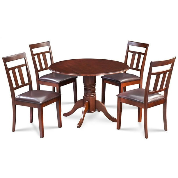 5Pc Kitchen Table Set in Mahogany Finish