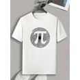 thumbnail image 3 of Pi T-Shirt à Col Rond Imprimé Lettre - Doux, Respirant, Léger, Col Rond, Manches Courtes, Haut Décontracté Confortable pour l'Été, Usage Quotidien, Coupe Décontractée, Entretien Facile pour Adultes, Hommes, Femmes, Adolescents, 3 of 8