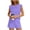 Purple, variant on Bixock Workout Set for Women,2 Piece Set for Women,Short Sleeve Crew Neck Top with Front Shirring and Shorts Solid Set
