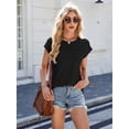 thumbnail image 6 of TEMOFON Womens Cap Sleeve Tops Plain Pleated T-shirts Casual Loose Tank Top Solid Color Basic T-shirts, 6 of 6