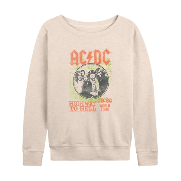 AC/DC - Highway To Hell Lightweight French Terry Wide Neck Long Sleeve Graphic Shirt