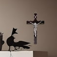 thumbnail image 6 of Wooden Wall Crucifix Jesus Statue Pine Wood Unique Art Piece for Living Room Christian Decor, 6 of 9