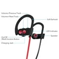 thumbnail image 4 of Bluetooth Headphones, IPX7 Waterproof In-ear Earbuds, Wireless Sports Earphones for Gym Running Cycling Workout (Red Outside & Black Inside), 4 of 8