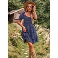 thumbnail image 5 of OUSIMEN Women's Dresses Casual Summer Print Ruffle A Line Short Sleeve Mini Floral Dress for Women, 5 of 10