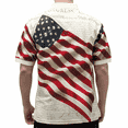 thumbnail image 2 of Men's Patriotic American Waving Flag 100% Cotton Polo Shirt, 2 of 2