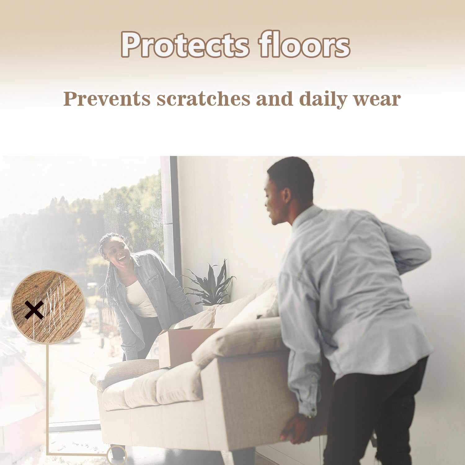 Felt Furniture Pads For Hardwood Floors -24 2.5" Chair  Floor Protectors Beige