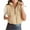 Khaki, variant on Women Corduroy Lightweight Sleeveless Padded Coat Zip Up Cropped Puffer Vest