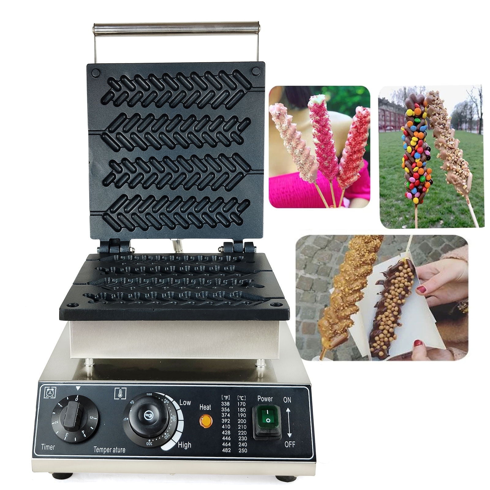 Commercial Electric Wheat Stalk Shape Waffle Maker 1700W Nonstick Waffle Iron Machine