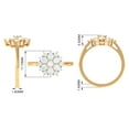 thumbnail image 5 of Rosec Jewels Cubic Zirconia Flower Engagement Ring for Women - AAAA Quality Certified - Statement Ring - With Jewelry Box, 18K Yellow Gold, US 10.50, 5 of 9