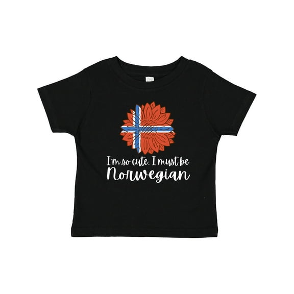 Inktastic I'm So Cute, I Must Be Norwegian Sunflower Norway Flag Boys or Girls Baby T-Shirt