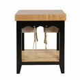 thumbnail image 6 of Linon Kolton Butcher Block Kitchen Island 2 Baskets in Black/Natural Wood, 6 of 11